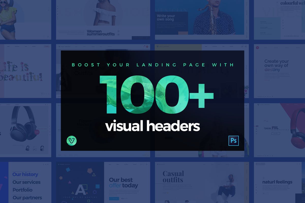 100款可视化网站头部设计模板合集 100 visual website headers